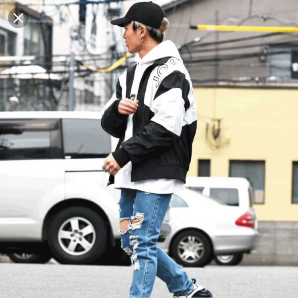 joyrich Size S Rec Color Block Jacket Windbreaker Black White Streetwear - Picture 4 of 11